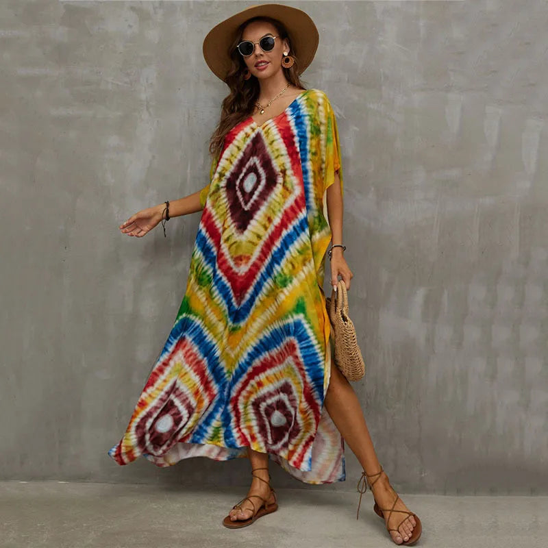 Vestido Maxi Estilo Tropical