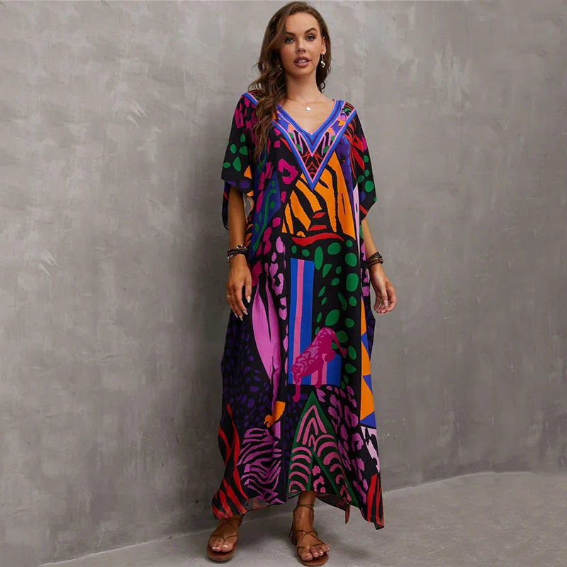 Vestido Maxi Estilo Tropical