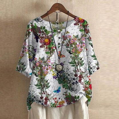 Blusa Floral Suave-Transpirable