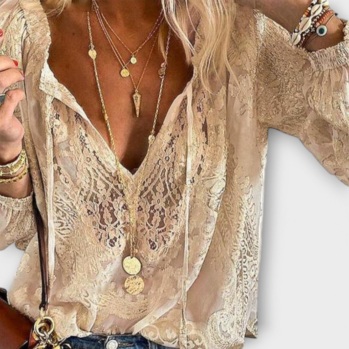 Blusa-Renda Elegante