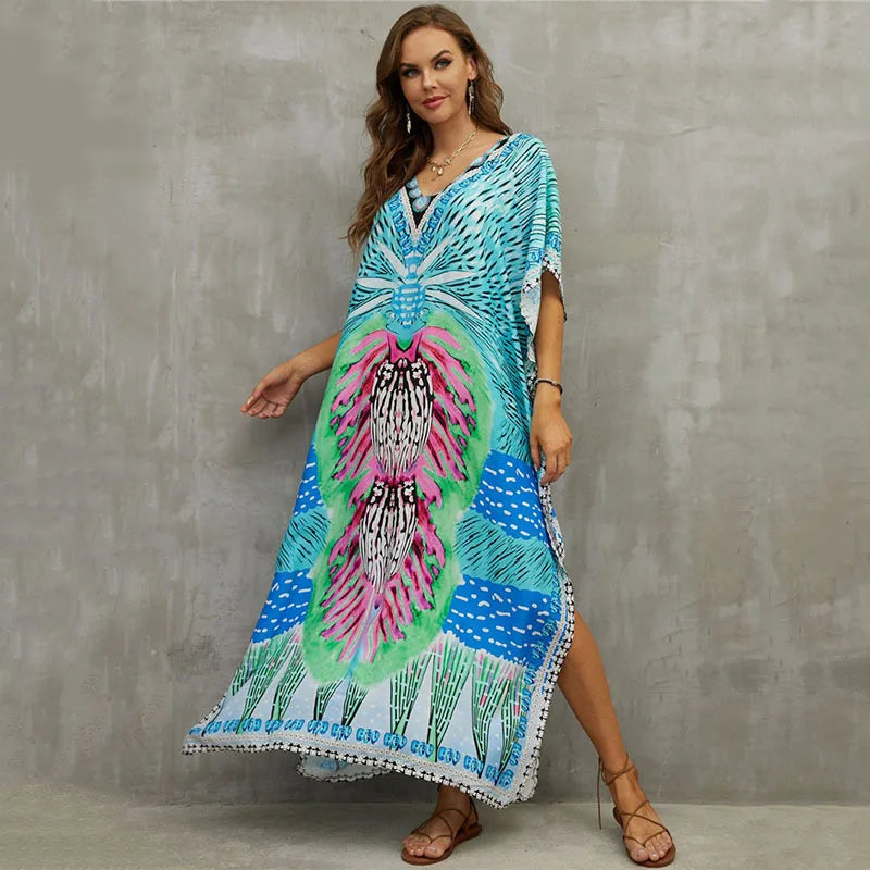 Vestido Maxi Estilo Tropical