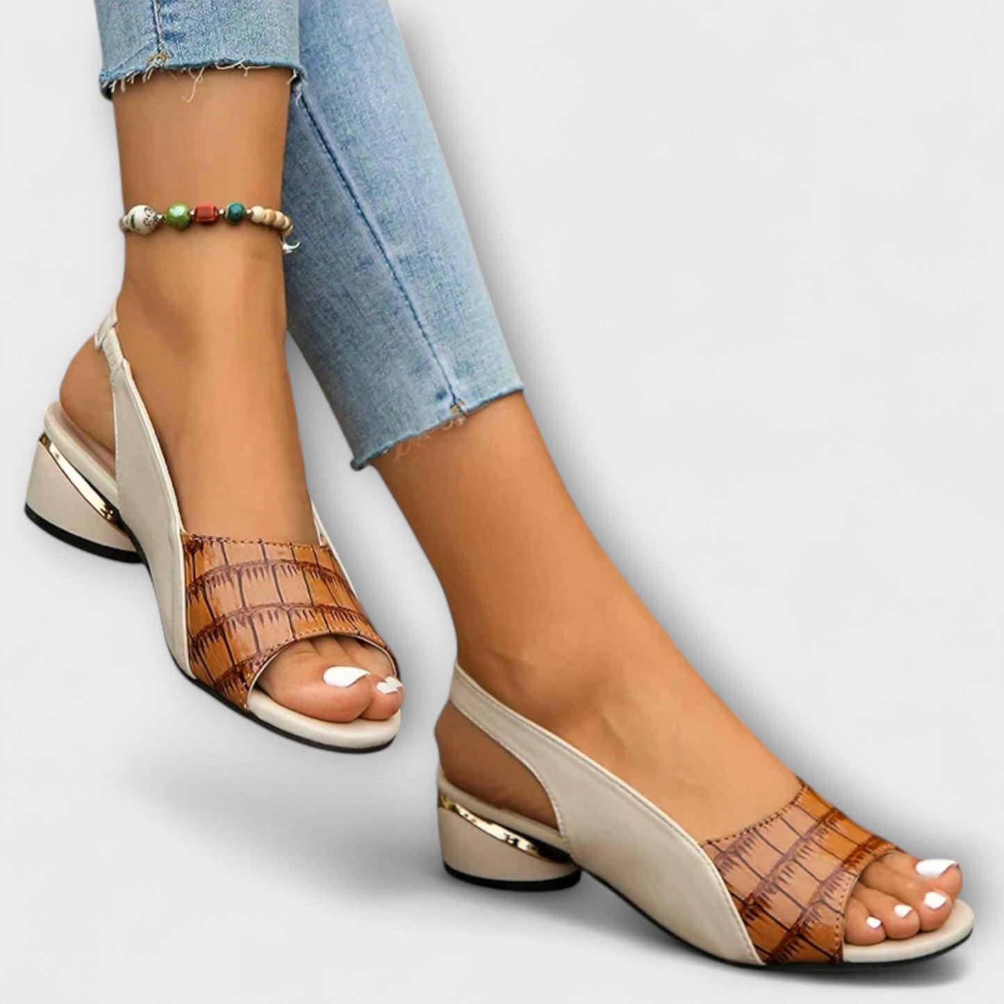 Confort-Sandalias de Cuero Elegantes