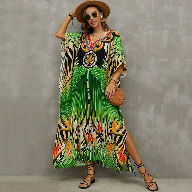 Vestido Maxi Estilo Tropical