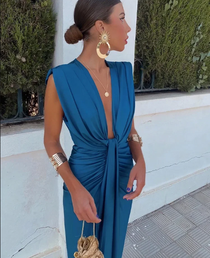 Elegante Plisado Vestido