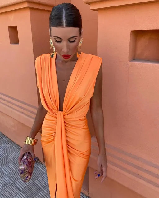 Elegante Plisado Vestido