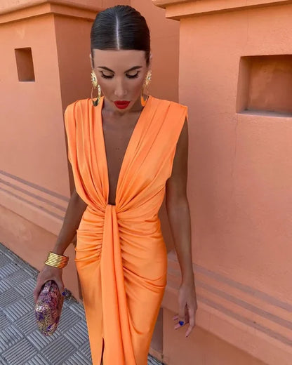 Elegante Plisado Vestido