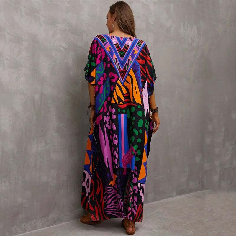 Vestido Maxi Estilo Tropical