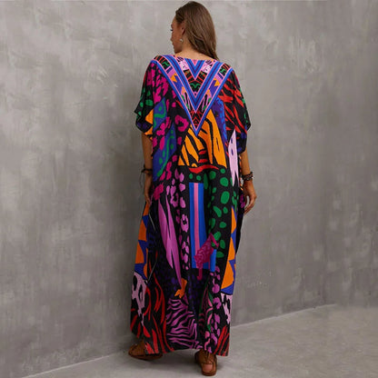 Vestido Maxi Estilo Tropical