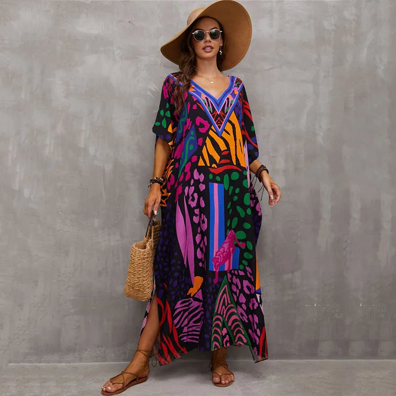 Vestido Maxi Estilo Tropical