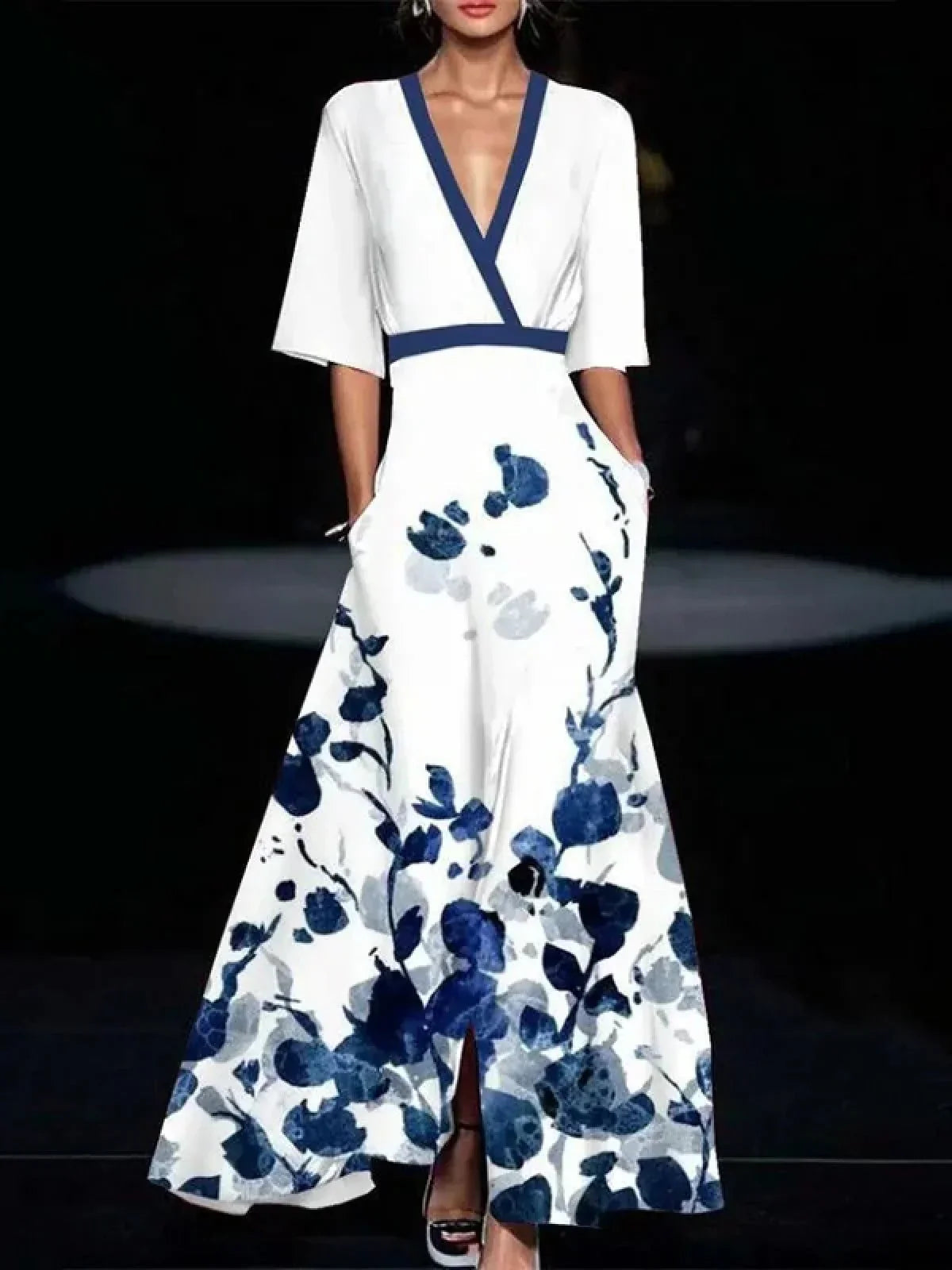 Elegancia Floral Vestido Largo