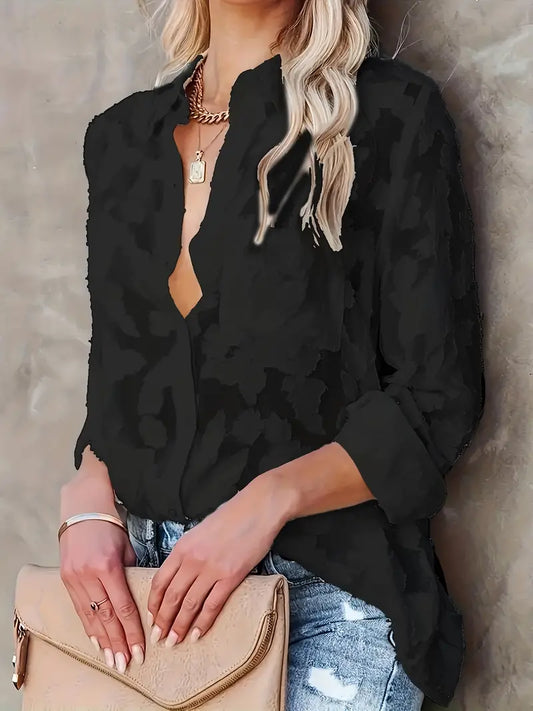 Blusa Floral Lila Calidez-Ligera
