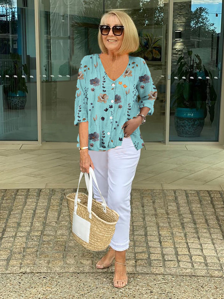 Elegancia Floral Blouse