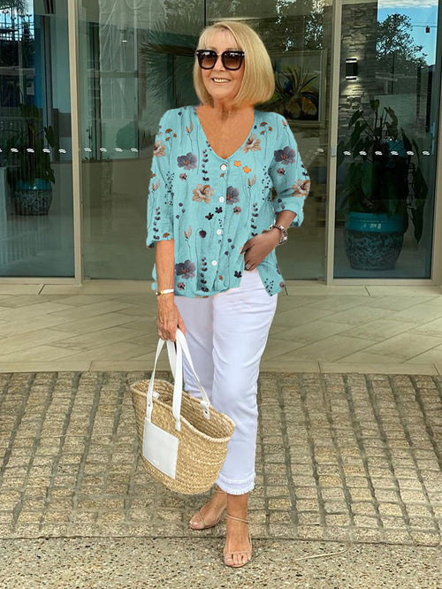 Elegancia Floral Blouse