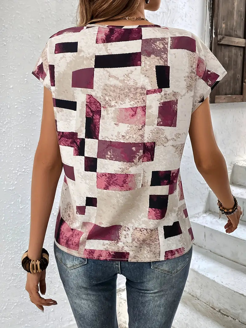 Blusa Geométrica Transpirable