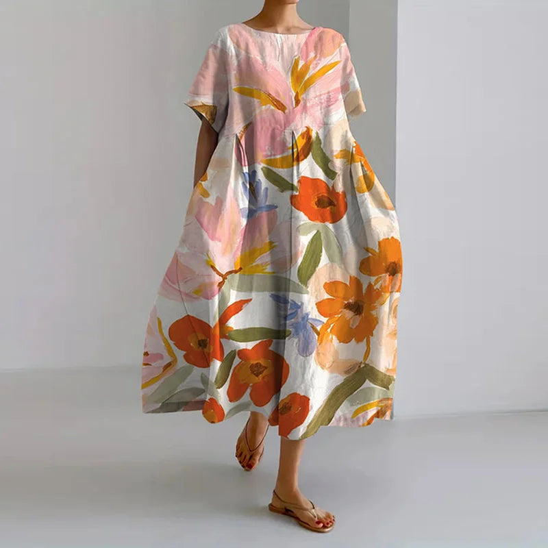 Verano Floral V-Neck Dress