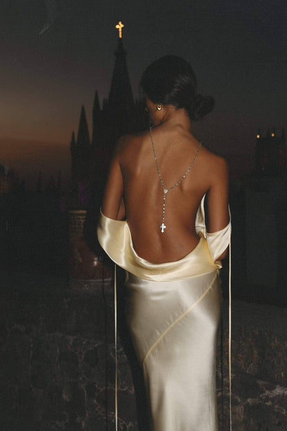 Maxi Vestido Seda Elegante