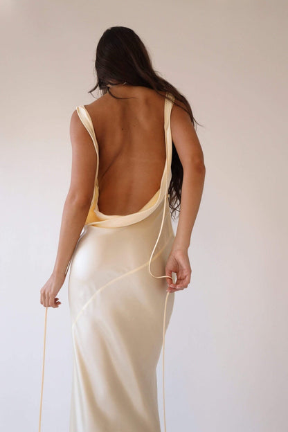 Maxi Vestido Seda Elegante