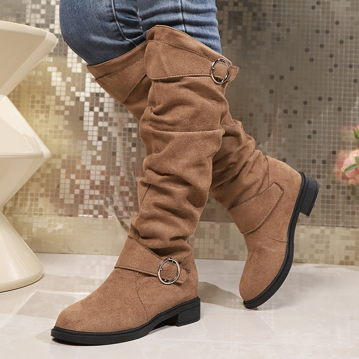 Tacones Plataforma Paso-Estable Rojos