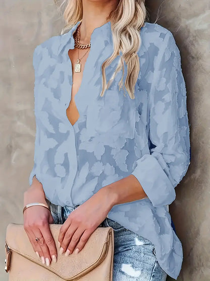 Blusa Floral Lila Calidez-Ligera
