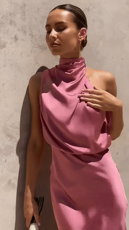 Vestido-Seda Elegante