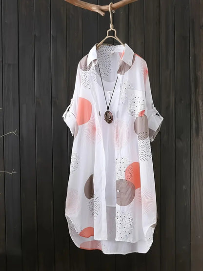 Blusa Geométrica Caída-Fluida