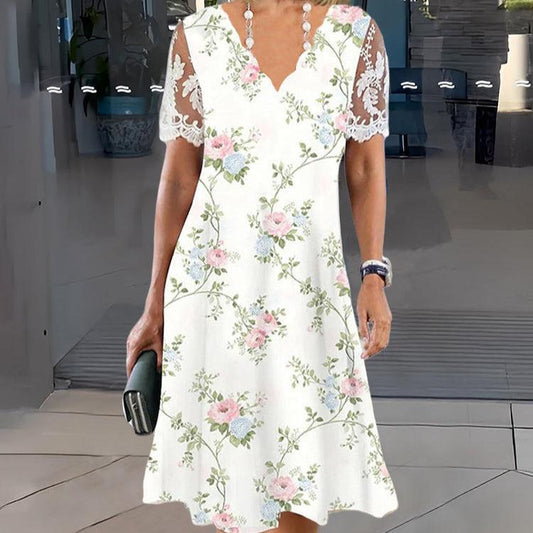 Vestido Mini V-Hals Elegante