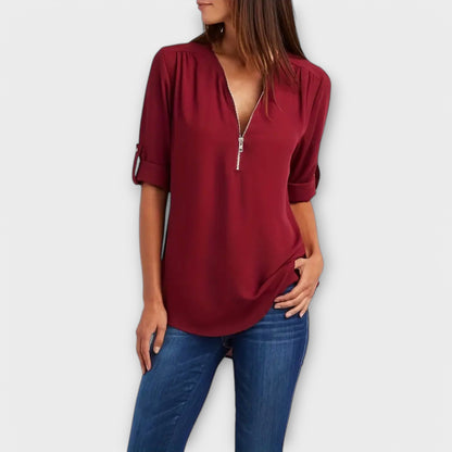 Blusa Elegante V-Cuello Relajada
