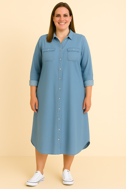 Elegancia en Denim Vestido