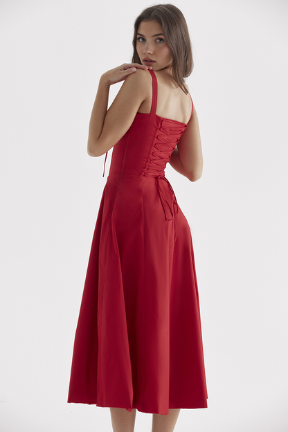 Vintage-Fit Midi Dress