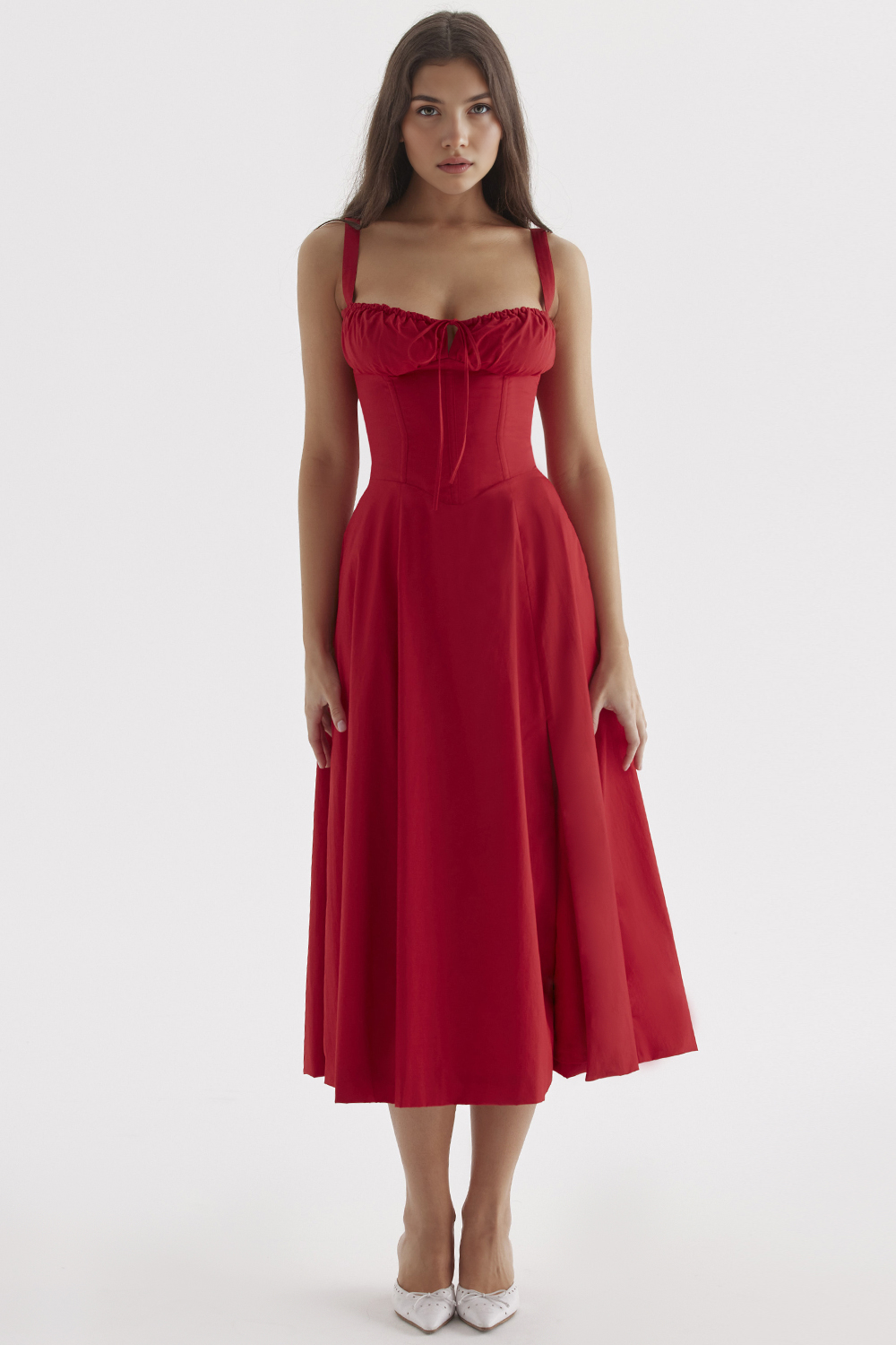 Vintage-Fit Midi Dress