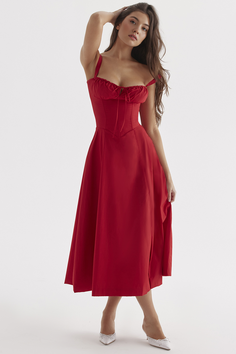 Vintage-Fit Midi Dress