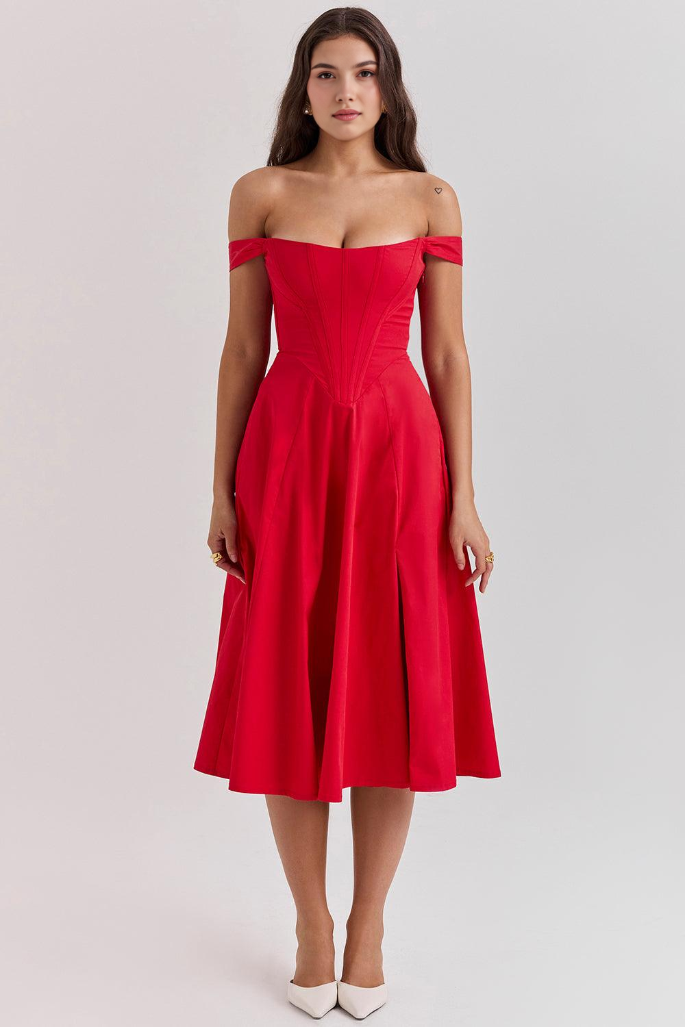 Elegancia Floral Midi Dress