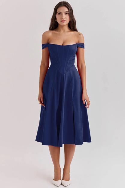 Elegancia Floral Midi Dress