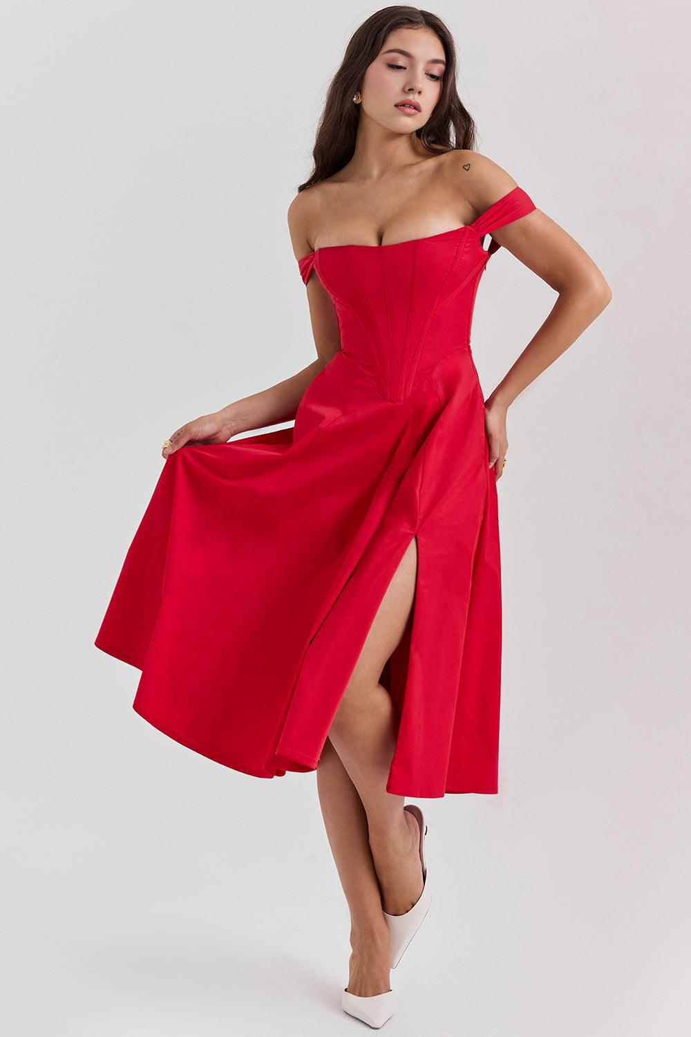 Elegancia Floral Midi Dress