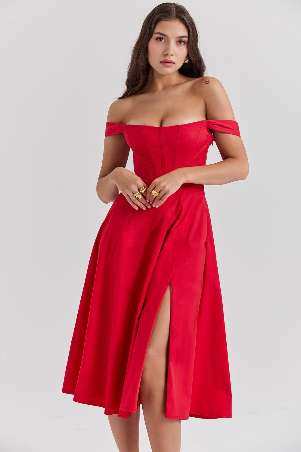 Elegancia Floral Midi Dress