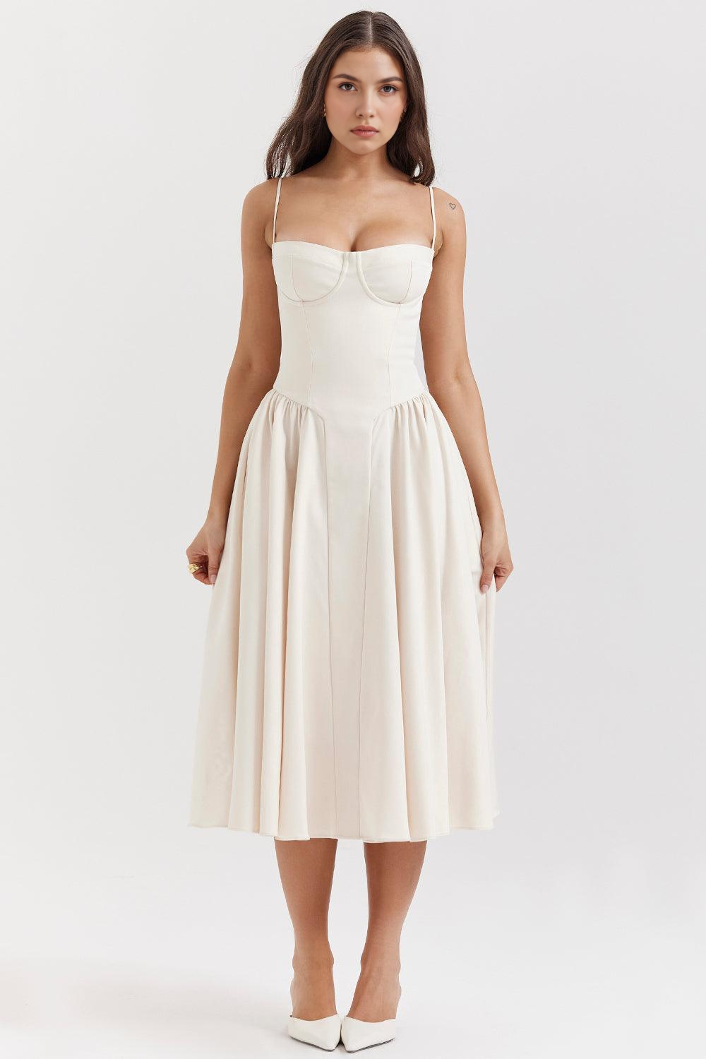 Elegant Waist-Cinch Midi Dress