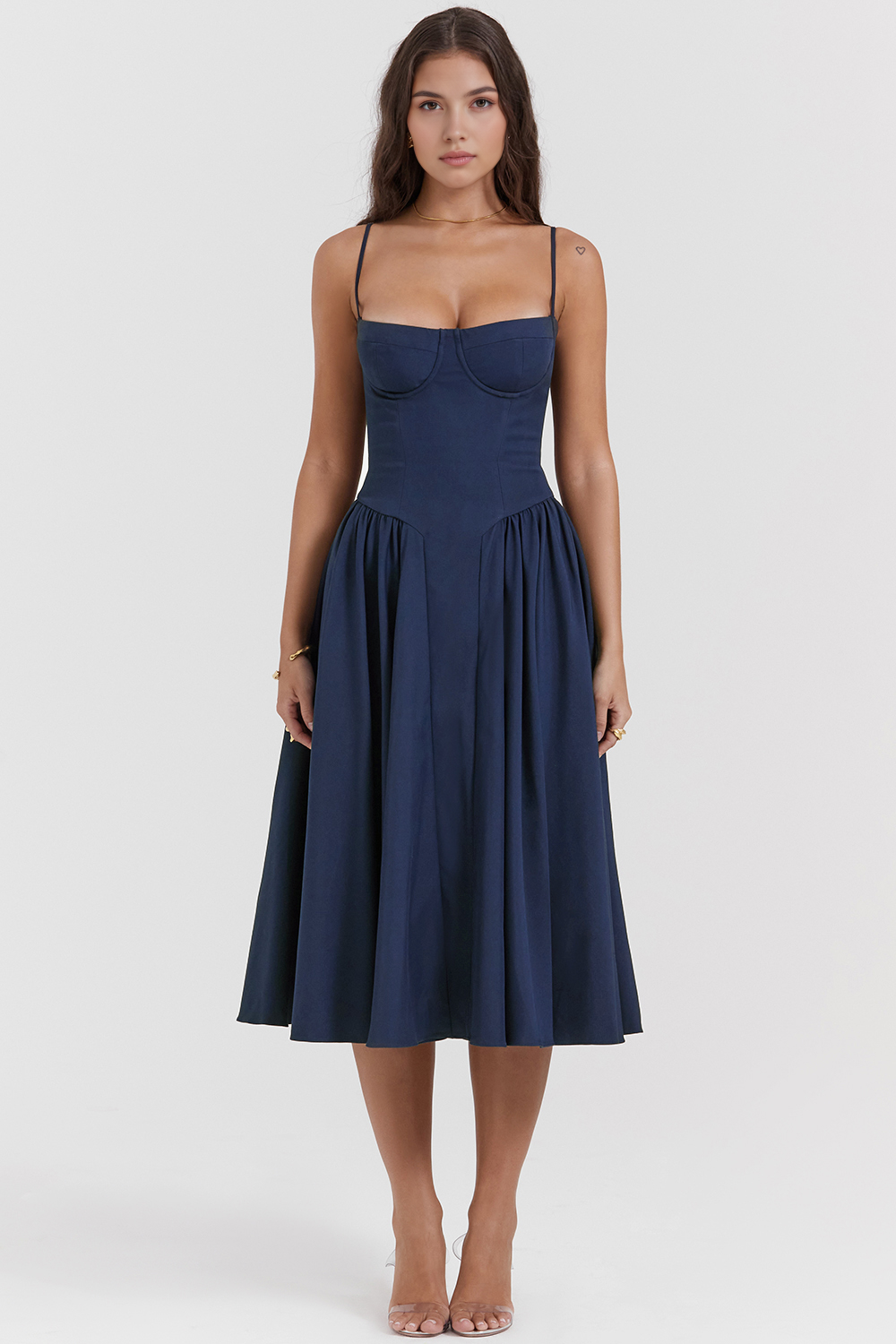 Elegant Waist-Cinch Midi Dress