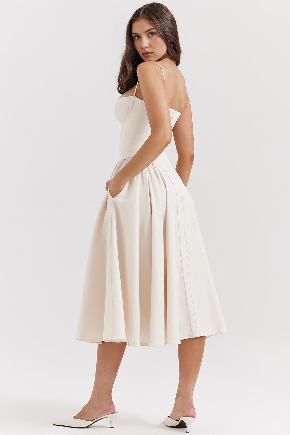 Elegant Waist-Cinch Midi Dress
