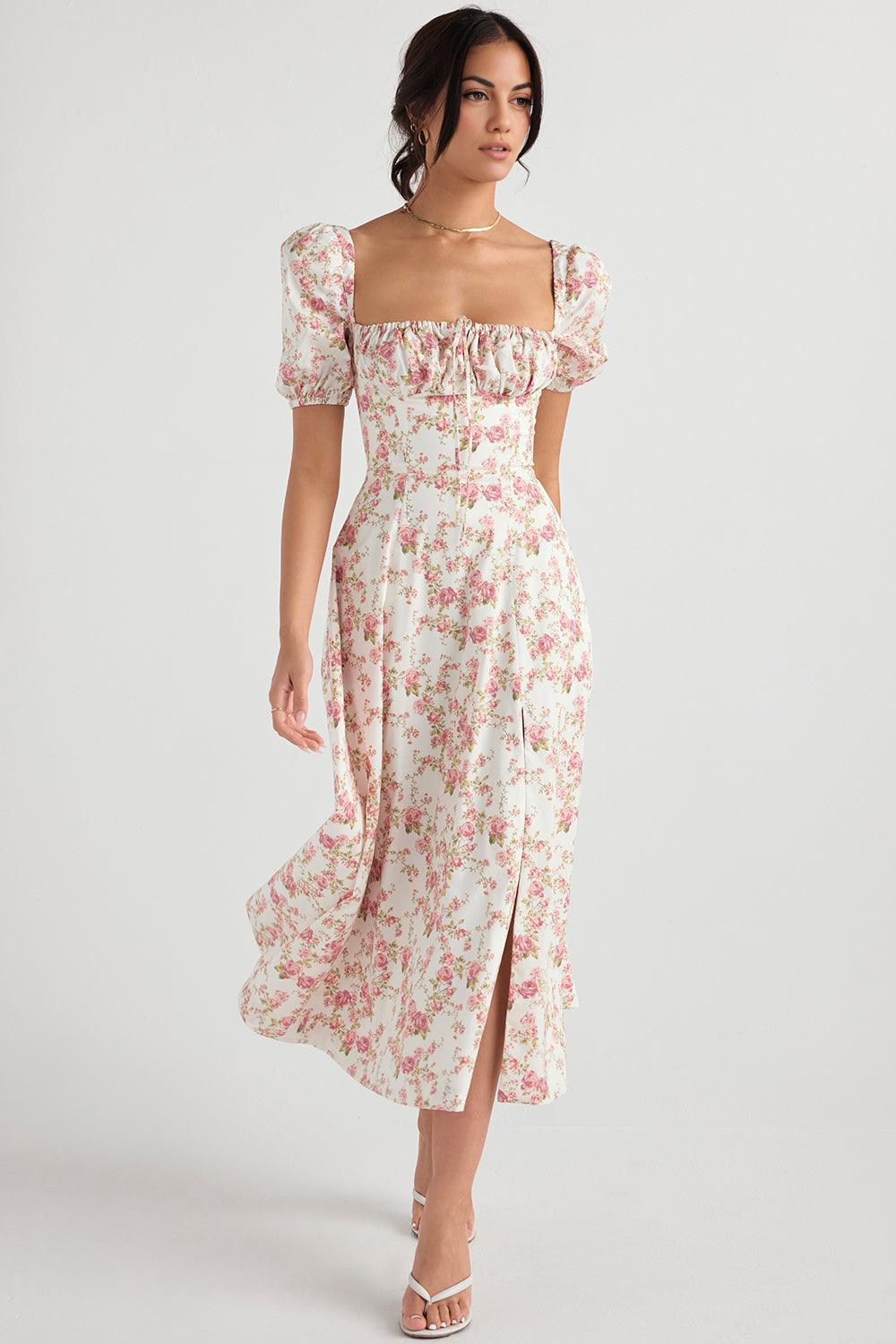 Floral Corset Midi Dress