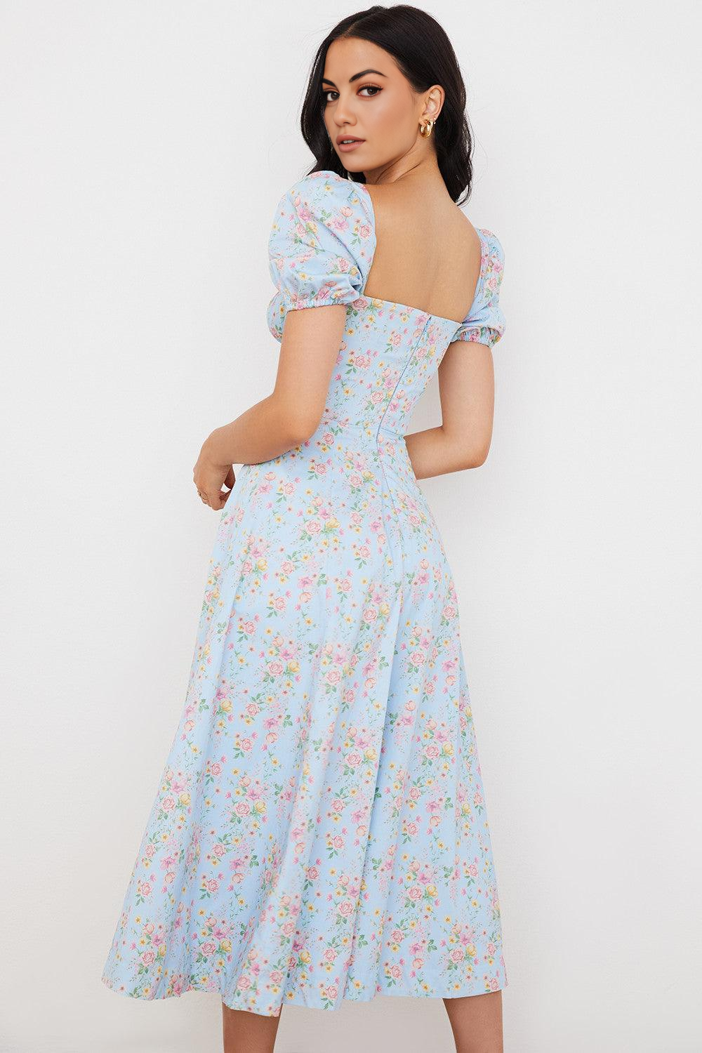 Floral Corset Midi Dress