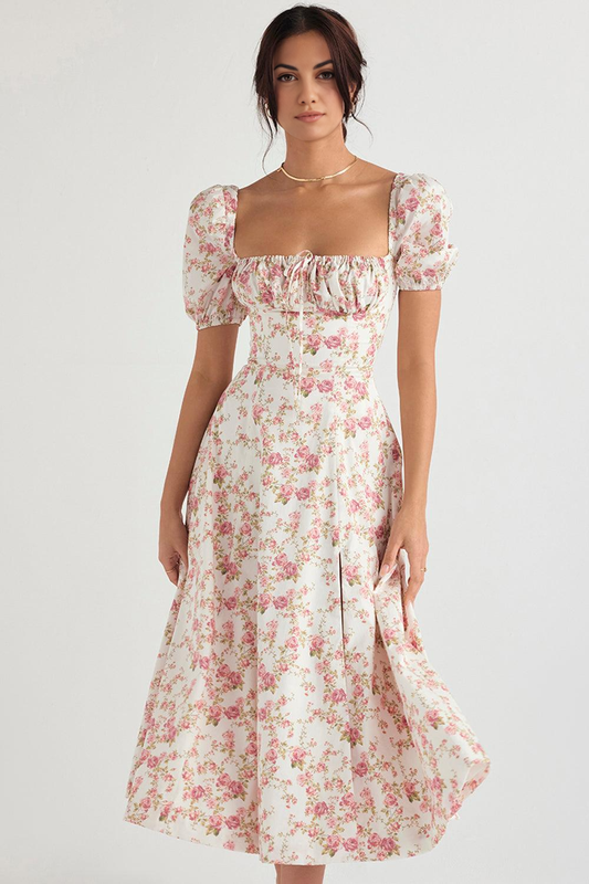 Floral Corset Midi Dress