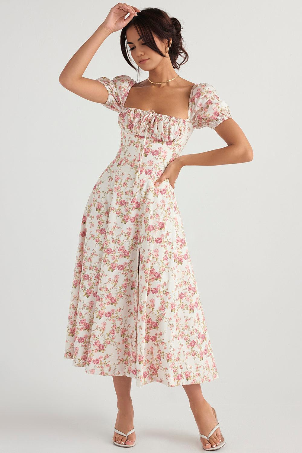 Floral Corset Midi Dress
