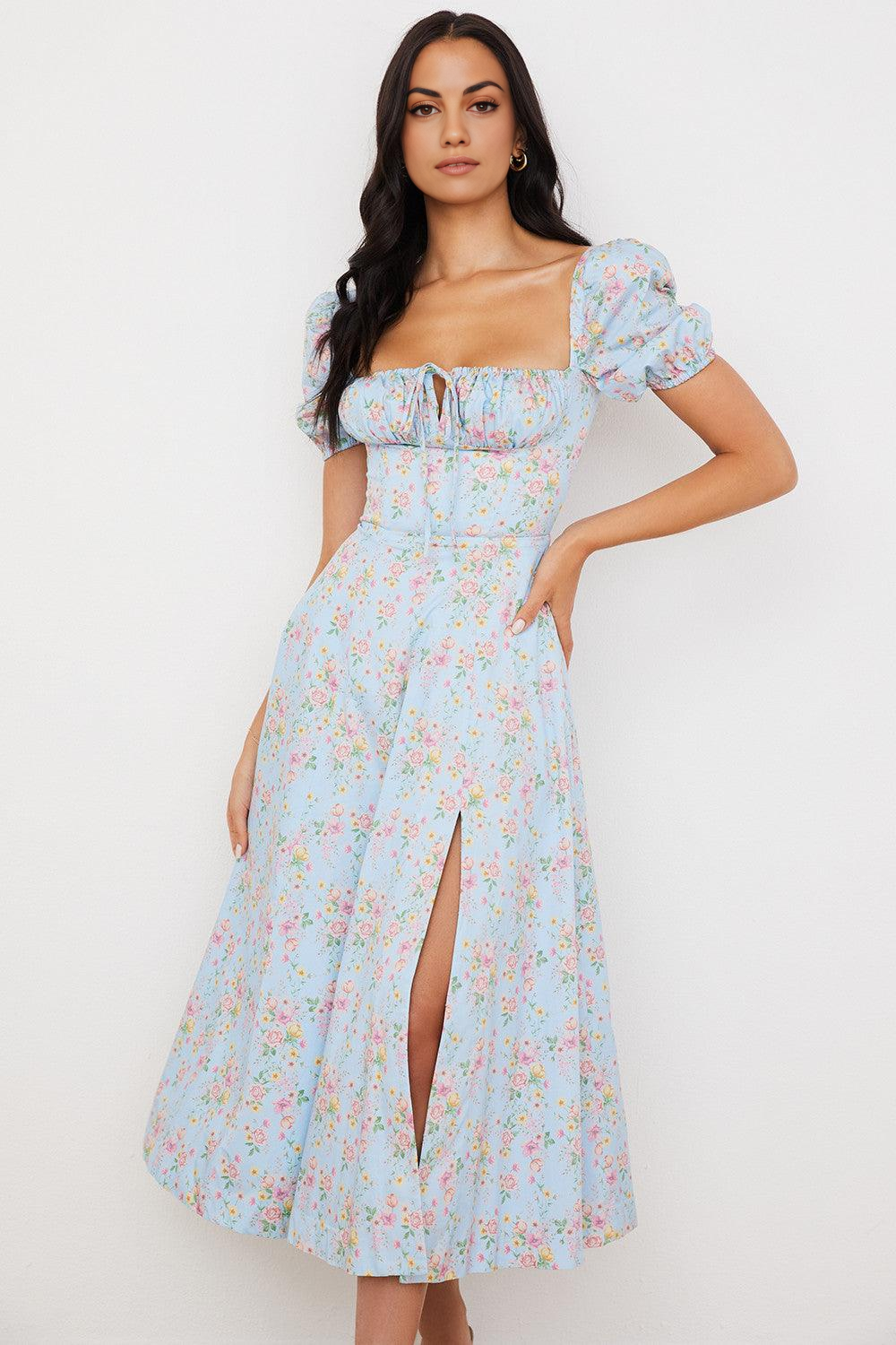 Floral Corset Midi Dress