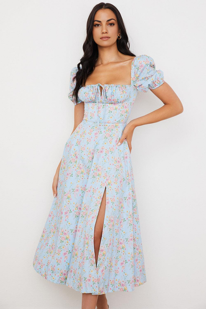 Floral Corset Midi Dress