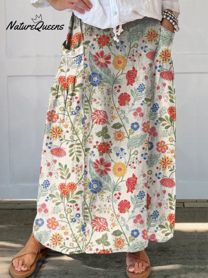 Falda Casual Floral-Viste