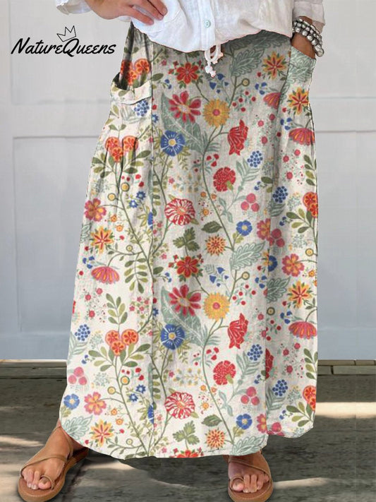 Falda Casual Floral-Viste