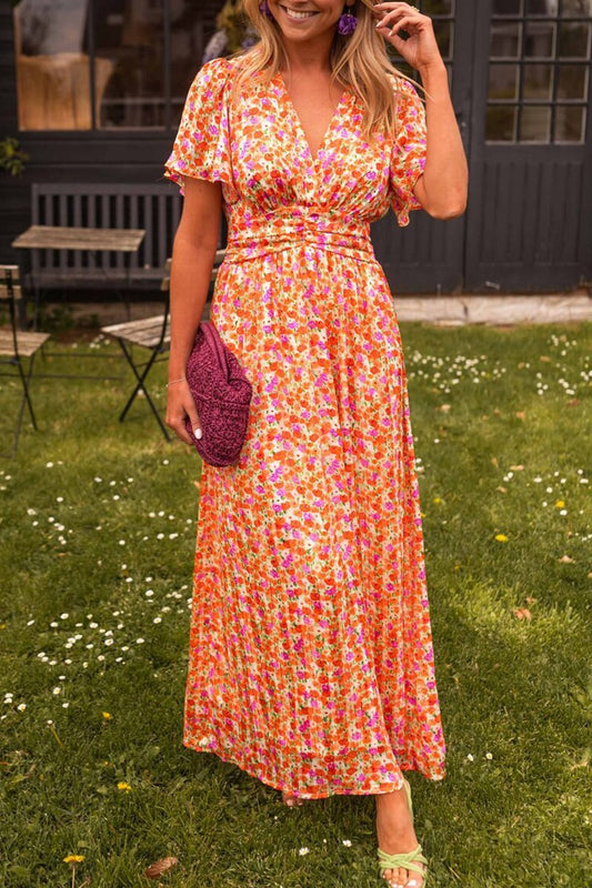Elegancia Floral Maxi-Kleid