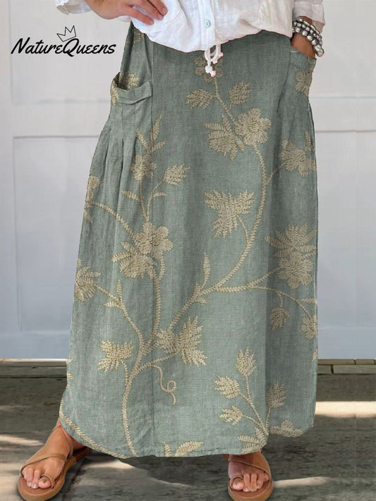 Falda Retro Floral Cómoda