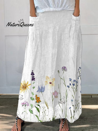 Falda Floral Algodón Mixto Cómodo