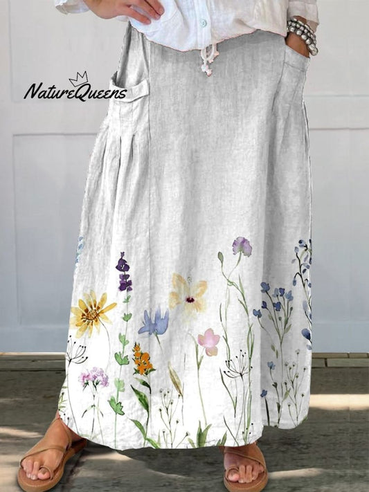 Falda Floral Algodón Mixto Cómodo